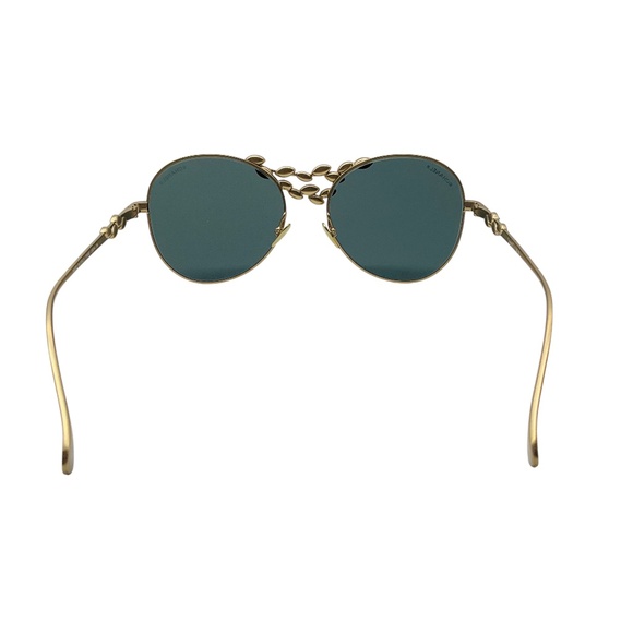CHANEL GOLD CRYSTAL EMBELLISHED PILOT SUNGLASSES main image 5